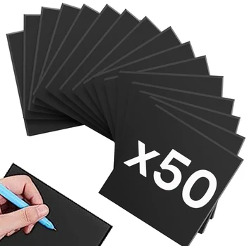 50 Lap, Fekete Sticky Notes Tearable Üzenet, Megjegyzés Papír N-Szer Matrica Könnyű Post Megjegyzi, Fekete Office Iskolai Papíráru