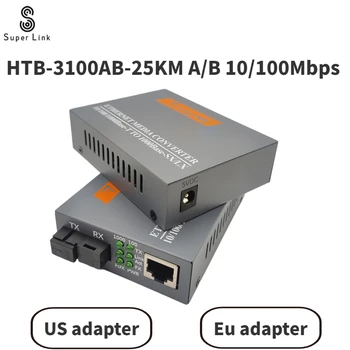 1 pár HTB-3100AB-25KM-A/B 10/100Mbps SC Száloptikás Port Media Converter Egyetlen Mód, Egyetlen Szál Készülék Ingyenes Szállítás