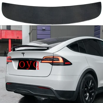 A Tesla Model X 2016-2023 magas minőségű Szénszálas hátsó csomagtartó Szárny Spoiler Hátsó Tető Spoiler, Szárny-Törzs Ajak Csomagtartó Fedél