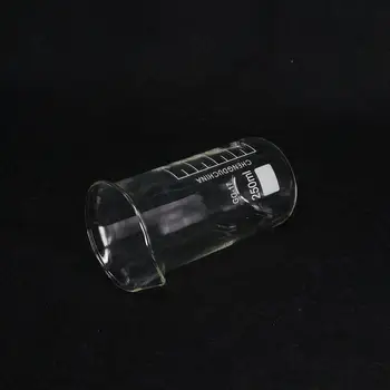 250ML Magas Forma Főzőpohárba Kémia Labor GG-17 Boroszilikát Üveg Megvastagodott