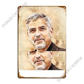 George Clooney Fém Tábla Plakát Vicces Party Tányér Nappali Mozi Adóazonosító Jel Poszter