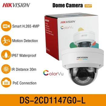 Hikvision DS-2CD1147G0-L 4MP Színes éjjellátó Dome IP Kamera, Kültéri, Vízálló CCTV IR 30m ColorVu Biztonsági Felügyelet
