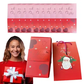 Karácsonyi Ajándék Csomagolás Ünnep Kezelni Pattogó Dobozok Karácsonyi Reverzibilis Csomagolópapír Piros Boríték Ajándék Doboz Ajándék Készpénz