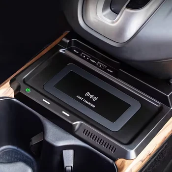 Vezeték nélküli töltés pad Honda CRV 2017 2018 2019 2020 Autó, mobiltelefon töltő, tartó hegy gyors töltés tartozékok belső