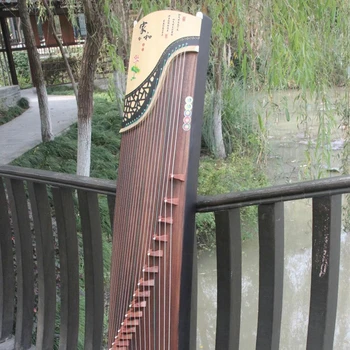 hagyományos 21 string ébenfa Guzheng eszköz kínai citera, tömör fából készült eszköz
