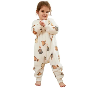 Mizuli új gyermekek split-lábát, pizsama, baba flanel hálózsák, csecsemők, kisgyermekek' hoodless hacukában