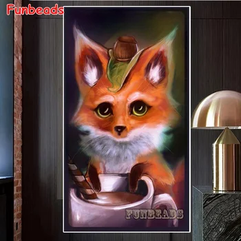 5D Gyémánt Festmény Strasszos Rajzfilm Aranyos Fox keresztszemes Készlet Gyémánt Hímzéssel, Állat Kép, Mozaik, Kézzel készített Art GG6287