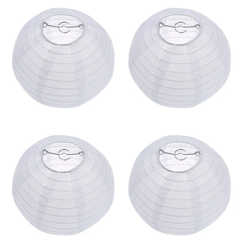 4X Fehér Kínai/Japán Papír Lantern/Lámpa 8 Inch Átmérőjű