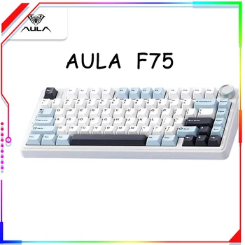 AULA F75 Vezeték nélküli Mechanikus Gamer Billentyűzet 3 Mód 2.4 G USB-Bluetooth Billentyűzet Hot-swap 80Key RGB Gaming Billentyűzet, Laptop, PC