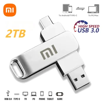 Xiaomi 2TB U Merevlemez-1 tb-os 4 TB pendrive USB 3.0 C-Típusú Interfész Mobil Telefon, Számítógép Kölcsönös Adás Hordozható USB-Memória
