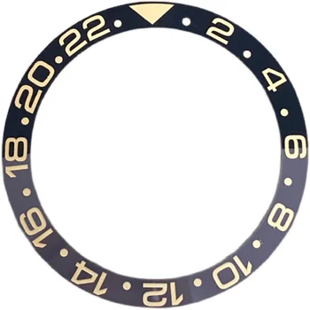 Vigyázz Keret 38MM Kerámia Betét GMT Arany Szó, a Fekete-Szürke Ferde Gyűrű Száj Belső Átmérő 30.5 MM Óra Tartozékok