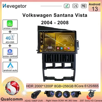 Qualcomm Snapdragon Android13 Autós Dvd-VW Volkswagen Santana Vista 2004 - 2008 Multimédia Lejátszó, Hifi fejegység 2 DIN
