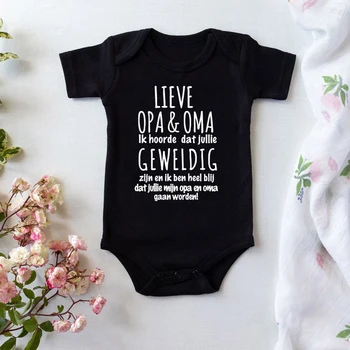 LIEVE OPA & OMA Baba Body Újszülött, a Terhesség Bejelentése Body Pamut Rugdalózó a Nemek közötti Mutatják Hacukában Ajándék a Babának