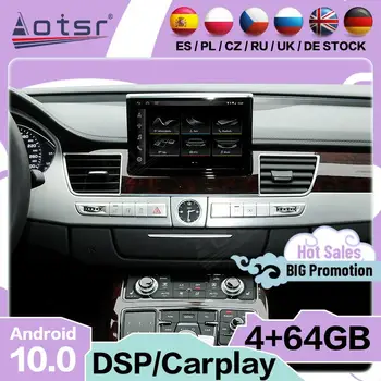 IPS Carplay Auto Autó Sztereó Android 10 Játékos Audi A8 2009 2010 2011 2012 2013 2014 2105 2016 2017 GPS Navi Rádió fejegység