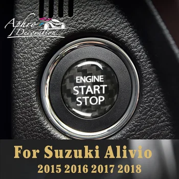 A Suzuki Alivio Autó, Motor Start-Stop Gomb Fedezze Igazi Szénszálas Matrica 2015 2016 2017 2018