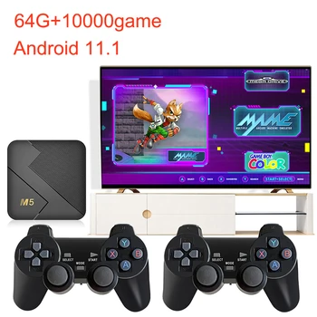 M5-ös Android TV BOX kettős kezelni N64 HD-4K WiFi 4G Dual Rendszer 64 GB 10000 Játék Okos Doboz