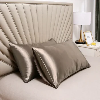 Szimulált Selyem párnahuzatba, fehér, fekete szilárd 6A ágy dekoratív párna, takaró luxus esetekben kényelmes otthon ágynemű