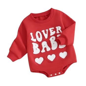 újszülött fiú lány pulóver gyermek szerető szívem szíved buborék az 1. valentin ruhát sleeve pulóver túlméretezett
