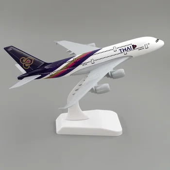 20cm Repülőgép THAI Airways International Airbus A380 Thaiföld Alufelni Repülő Modell Játékok Gyerekeknek Gyerekeknek Ajándék Gyűjtemény