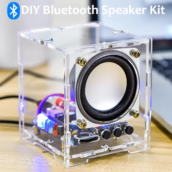 DIY Bluetooth audio termelési készlet DIY elektronikus Kit 3W HT6872 audio erősítő Hangszóró soundbox BT 3,5 mm-es audio bemenet a shell