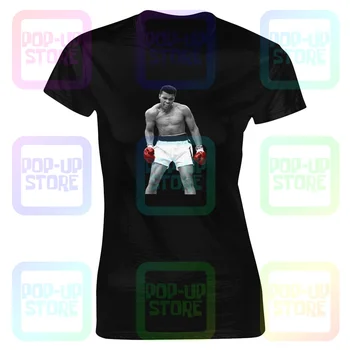 Muhammad Ali Ko Győzelem Vörös Boksz-Kesztyűket Cassius Clay Harc Női póló Hölgy Ing Puha Design Női Póló