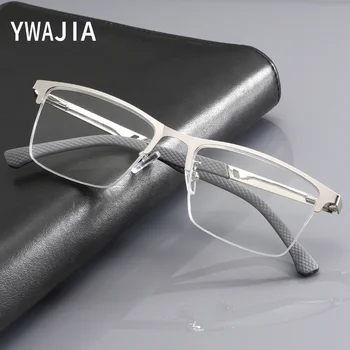 Divatos Anti Kék Fény Távollátás Szemüveg Fém Üzleti Fél Keret Olvasó Szemüveg HD szemvédő Távollátás Glasse