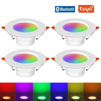 Tuya Smart LED Beépíthető 10W RGB+CW+WW Bluetooth Vezérlő Spot Lámpa AC85-265V Szabályozható Beltéri Lámpa Zene Szinkronizálása Időzítés Funkció