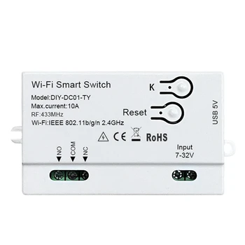 Tuya Wifi Smart Switch DIY Időzítő 1KRÓN 7-32V USB 5V-os, 2.4 G Wifi Smartlife Home Automation Modul Alexa, a Google Haza IFTT
